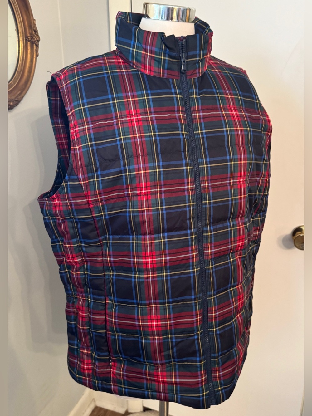 Talbots Tartan Plaid Vest women’s Sz XL Quilted Down - Picture 10 of 11